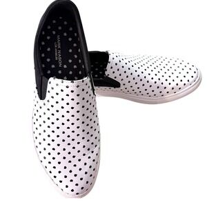 Mark Nason Aimee Slip On Sneakers Women's Size 10 White Black Polka Dot Leather